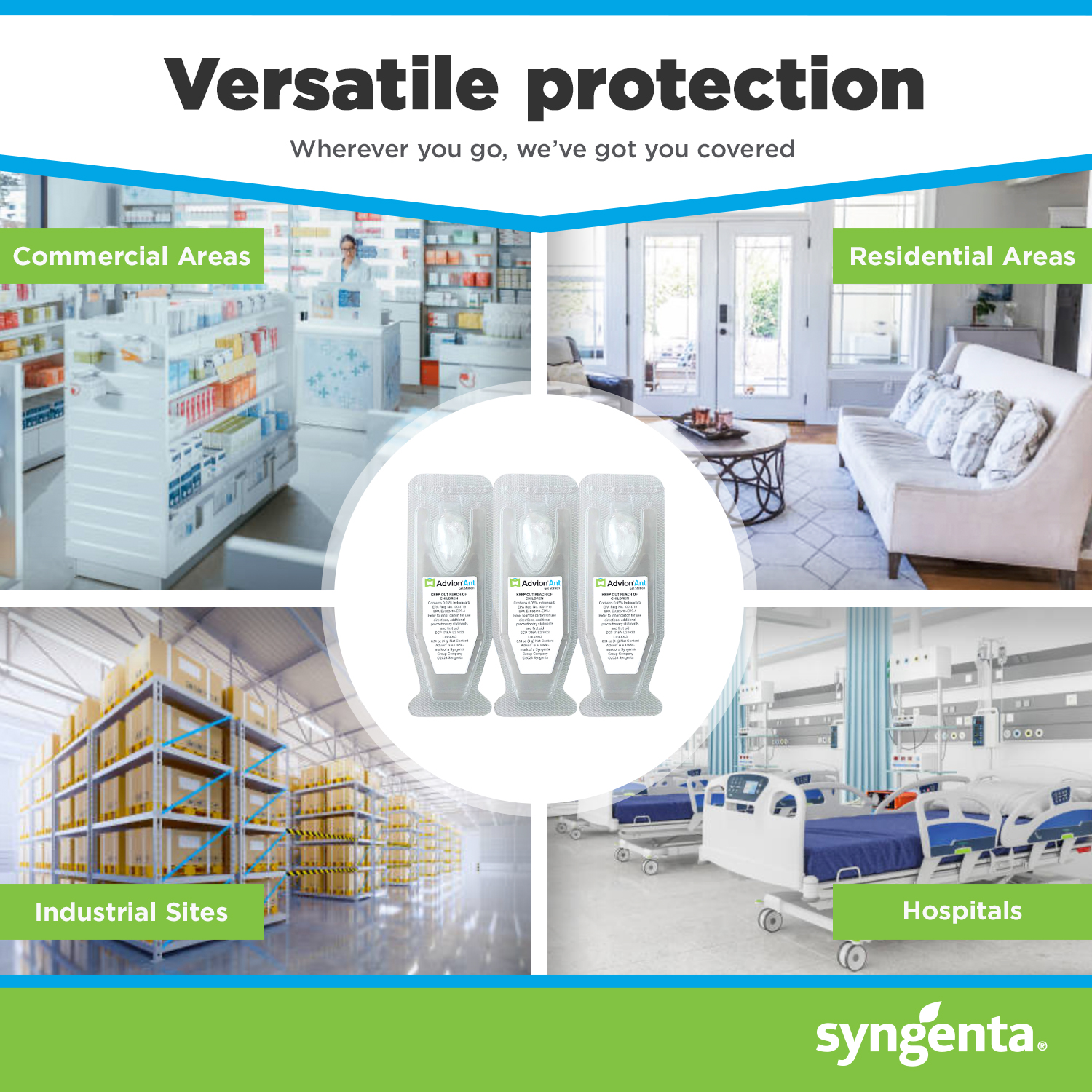 Advion Ant Bait Station Insecticide offers versatile protection in commercial areas, industrial sites, hospitals, residential areas, and more.