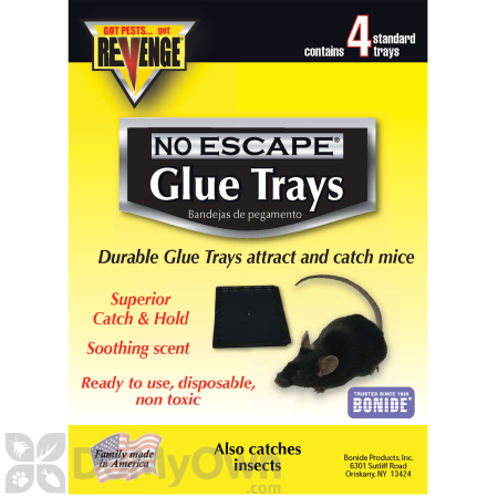 Revenge Baited Glue Trays for Mice - CASE (12 packs of 4 / 48 trays)