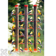 Songbird Essentials Finches Favorite Red 3 Tube Bird Feeder (SE324)