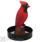Songbird Essentials Sitting Cardinal Round Metal Tray Bird Feeder (SE3870223)