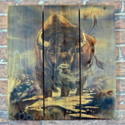 Gizaun Art Signature Series 1 American Buffalo Inside/Outside Full Color Cedar Wall Art