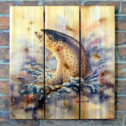 Gizaun Art Signature Series 1 Fish On Inside/Outside Full Color Cedar Wall Art