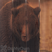 Gizaun Art Big Bear Inside/Outside Full Color Cedar Wall Art