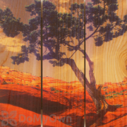 Gizaun Art Desert Tree Inside Outside Full Color Cedar Wall Art