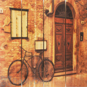 Gizaun Art Italiano Osteria Inside/Outside Full Color Cedar Wall Art