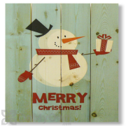 Wile E Wood Christmas Snowman Wall Art