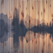 Gizaun Art Still Lake Inside Outside Full Color Cedar Wall Art