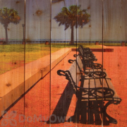 Gizaun Art Tropic Benches Inside Outside Full Color Cedar Wall Art