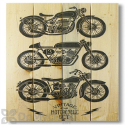 Wile E Wood Vintage Motorcycles Wall Art