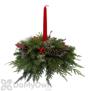 Fernhill Berries & Bows Centerpiece With Candle 