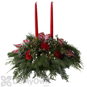 Fernhill Festive Design Centerpiece With Two Candles 